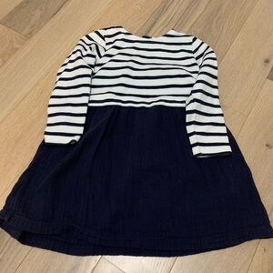 Petit Bateau Girls 3T Navy and White Dress
